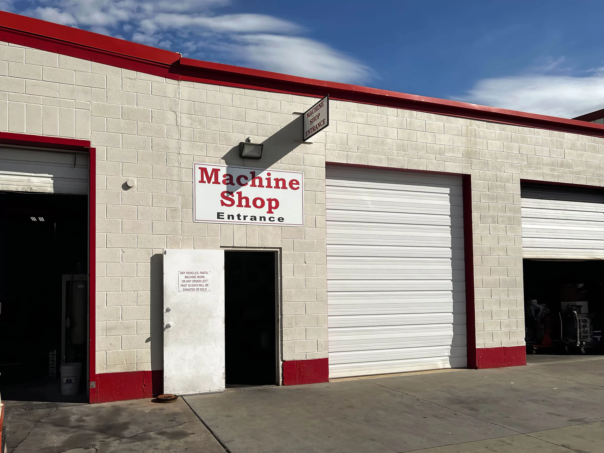 Jensen Auto Service machine shop entrance